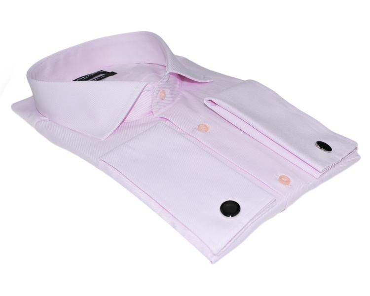 SL 6144 Men's pink textured double cuff shirt Men's shirts