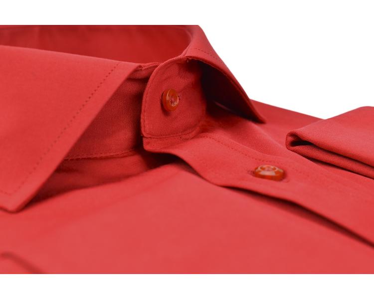 SL 6111 Men's red plain double cuff shirt with cufflinks Men's shirts