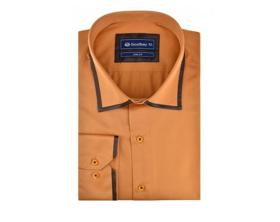 SL 5530 Men's camel shirt with brown tie Men's shirts