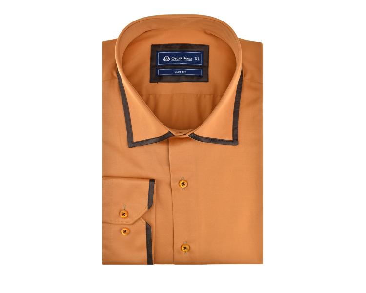 SL 5530 Men's camel shirt with brown tie Men's shirts