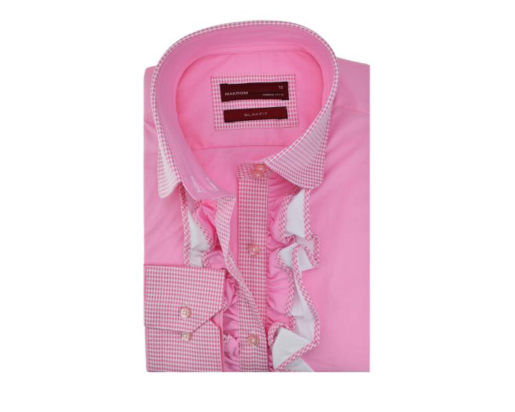 LL 3137-2 Women's pink & white ruffle shirt Women's shirts