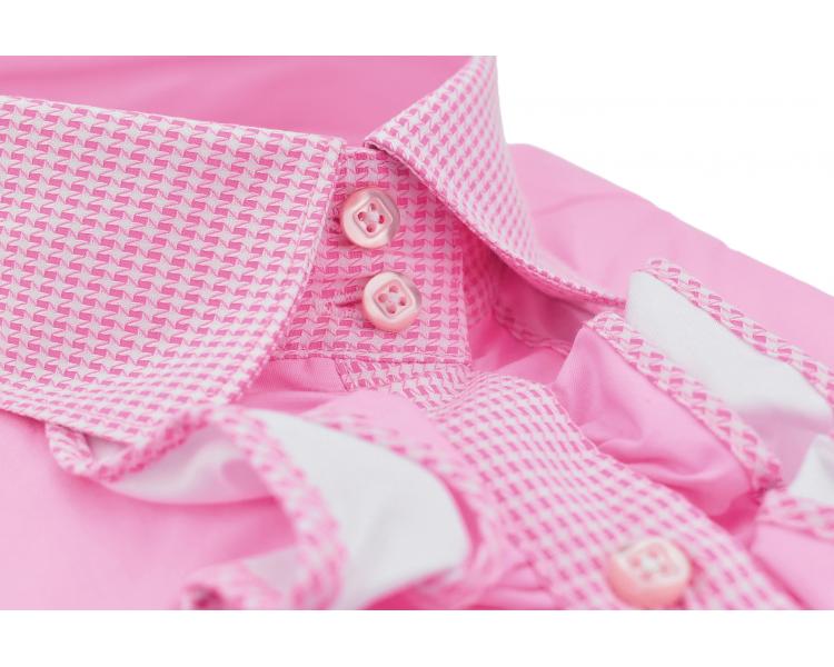 LL 3137-2 Women's pink & white ruffle shirt Women's shirts