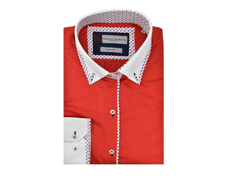 LL 3214 Women's red button down collar shirt 