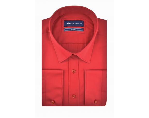 SL 5941 Men's red plain long sleeved shirt Men's shirts