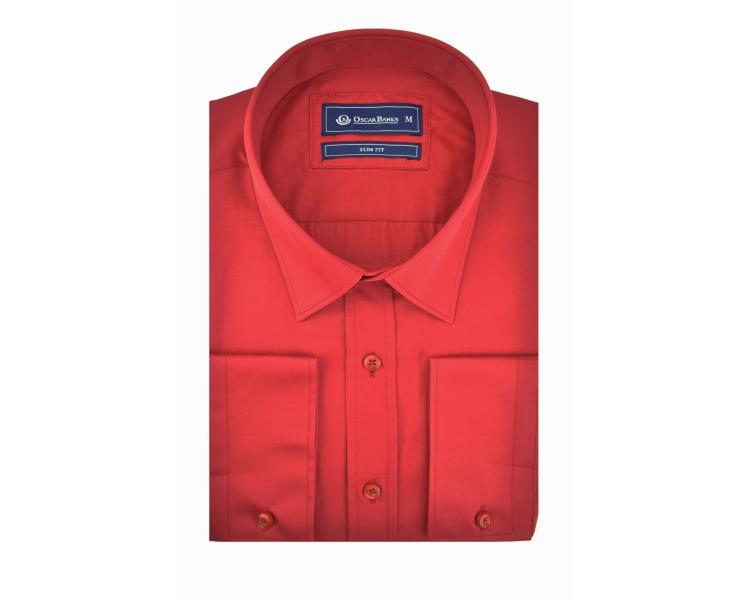 SL 5941 Men's red plain long sleeved shirt Men's shirts