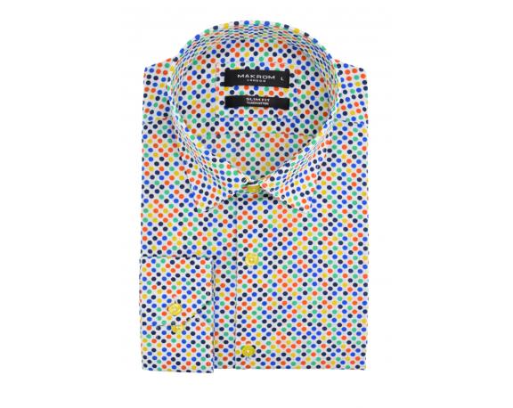 SL 5896 Men's multi color spots cotton shirt Men's shirts