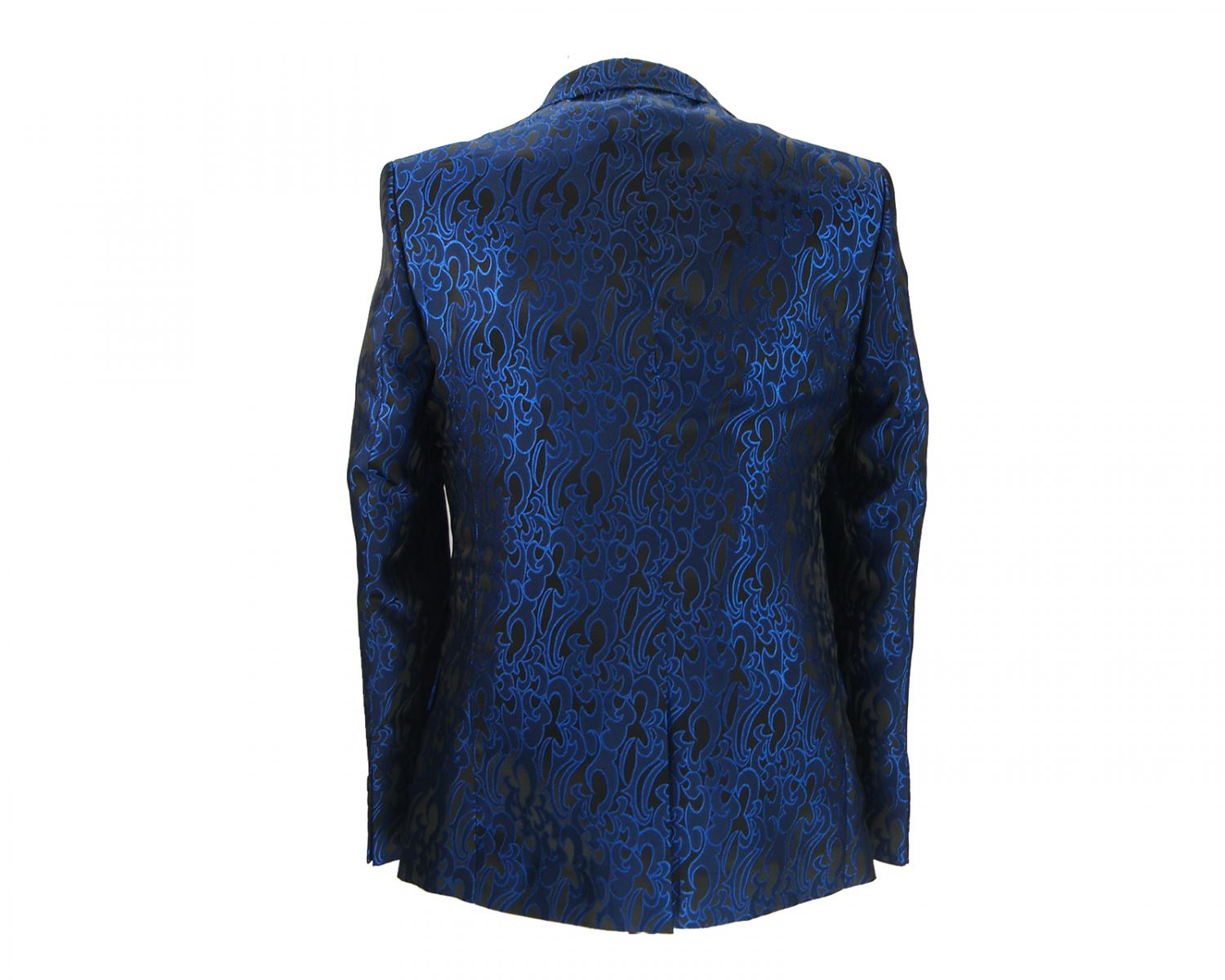 Men's royal blue Baroque print Comfort Fit blazer - Quality Designed Shirts