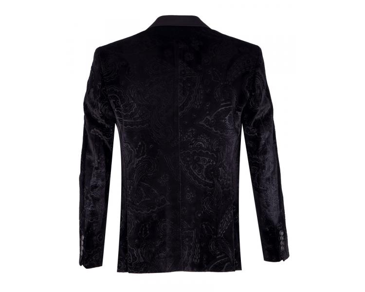 Men's luxury paisley print black velvet blazer Blazers