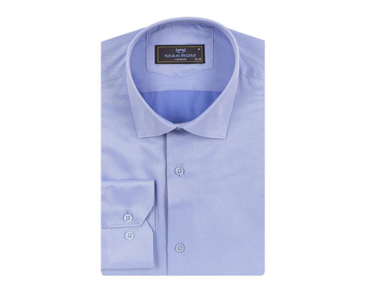 SL 7120 Men's blue plain cutaway collar long sleeved shirt Men's shirts