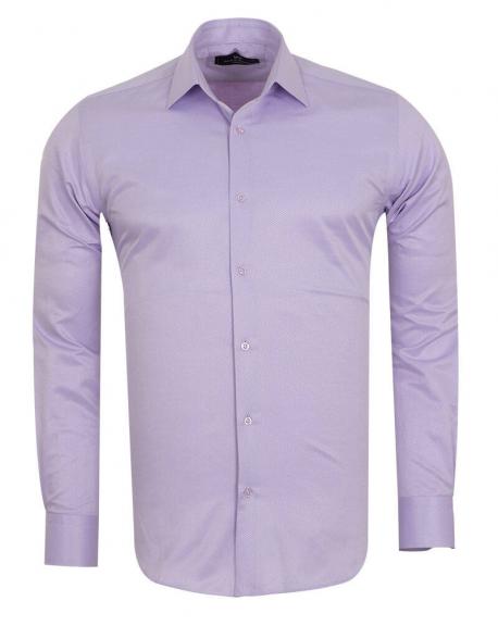 SL 7120 Men's lilac plain cutaway collar long sleeved shirt