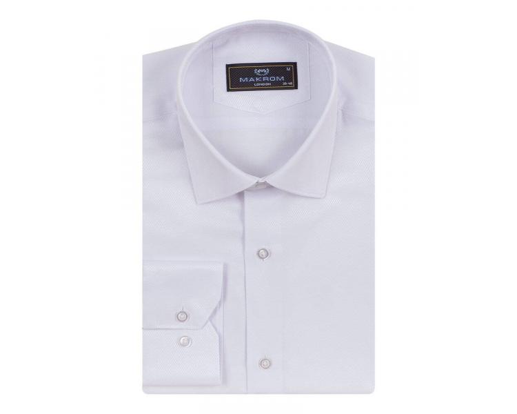 SL 7120 Men's white plain cutaway collar long sleeved shirt Men's shirts