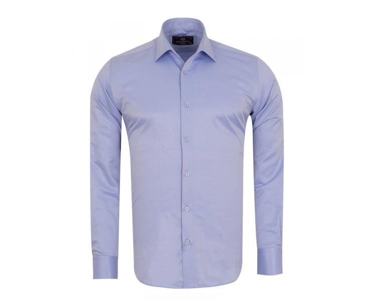SL 7120 Men's blue plain cutaway collar long sleeved shirt Men's shirts