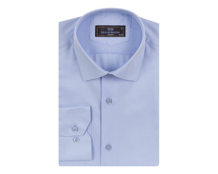 SL 7122 Men's blue plain cutaway collar long sleeved shirt Men's shirts