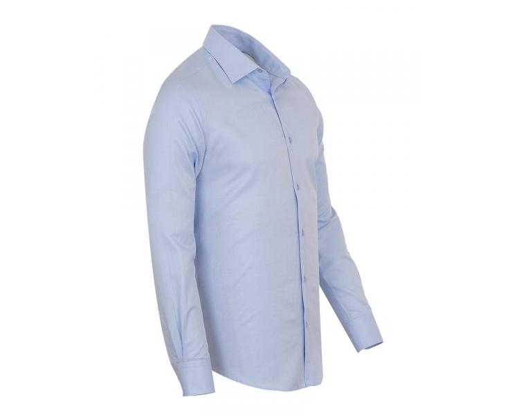 SL 7122 Men's blue plain cutaway collar long sleeved shirt Men's shirts