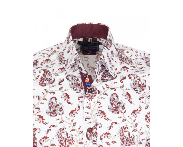 Star Paisley Long T-shirt Red＆White Amiri White & Red Paisley Star Logo T-Shirt – Savonches
