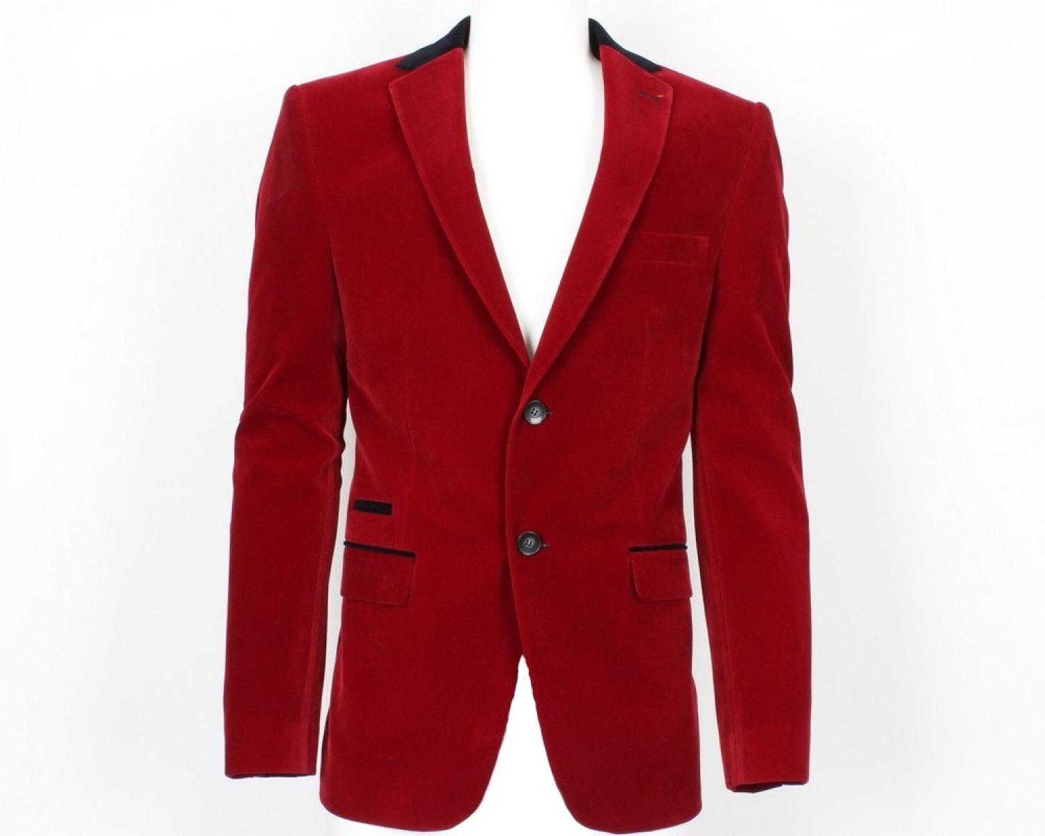 Пиджак мужской Valenti вельвет красный.