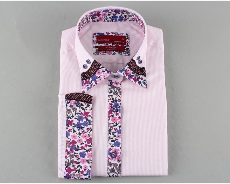 LS 4057 WOMEN'S Pink Floral Print 3/4 SLEEVED SHIRT  Women's shirts