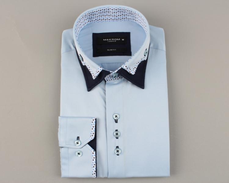 SL 5505 Men's blue designed double collar shirt Men's shirts