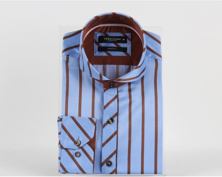 SL 5807 Striped Makrom Mens Shirt Men's shirts