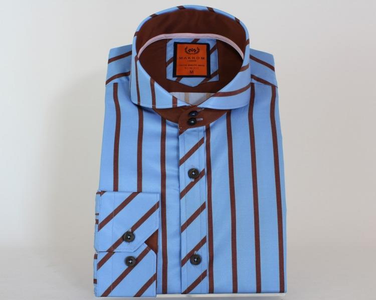 SL 5807 Striped Makrom Mens Shirt Men's shirts