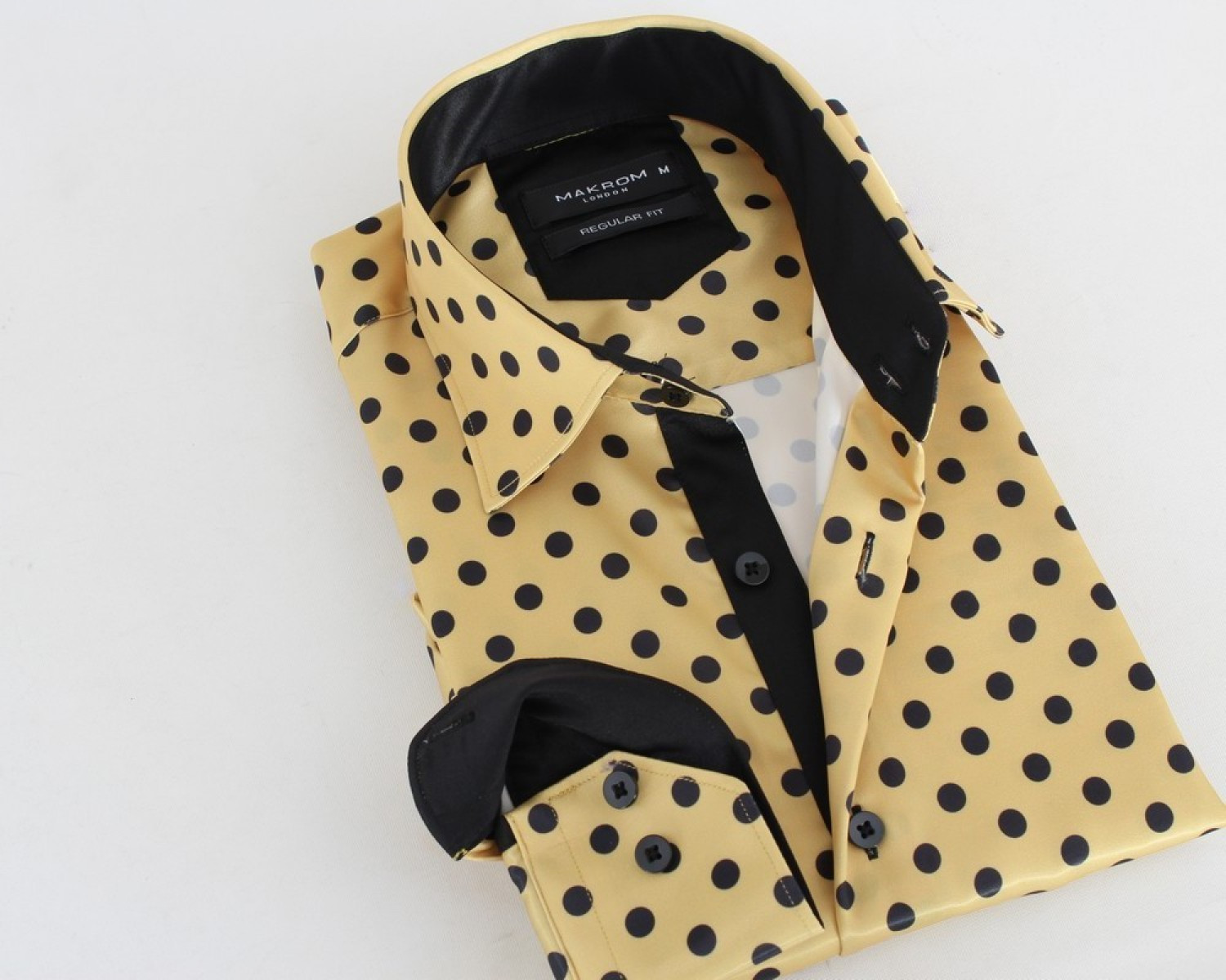 mens yellow polka dot shirt