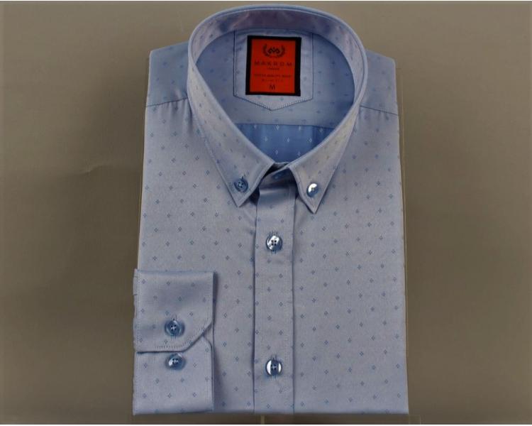 SL 5950 Men's light blue micro print shirt Men's shirts