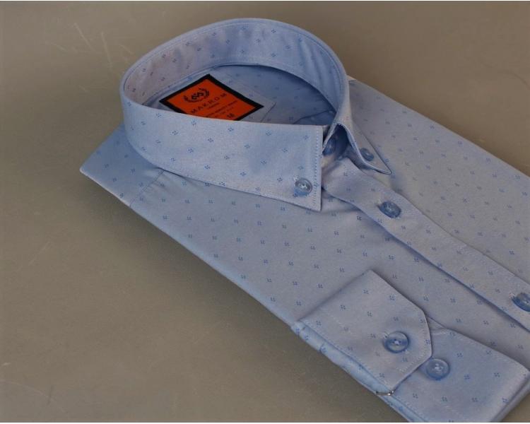 SL 5950 Men's light blue micro print shirt Men's shirts