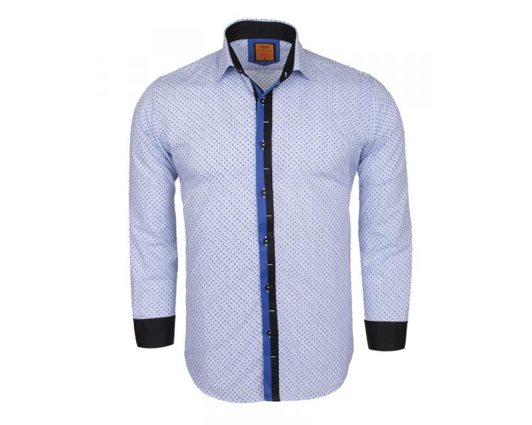 SL 5970 Men's light blue & black stripe print shirt Men's shirts