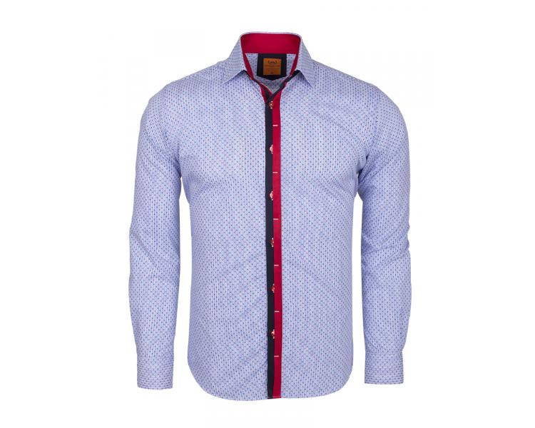 SL 5970 Men's blue & red stripe printed long sleeved shirt Men's shirts
