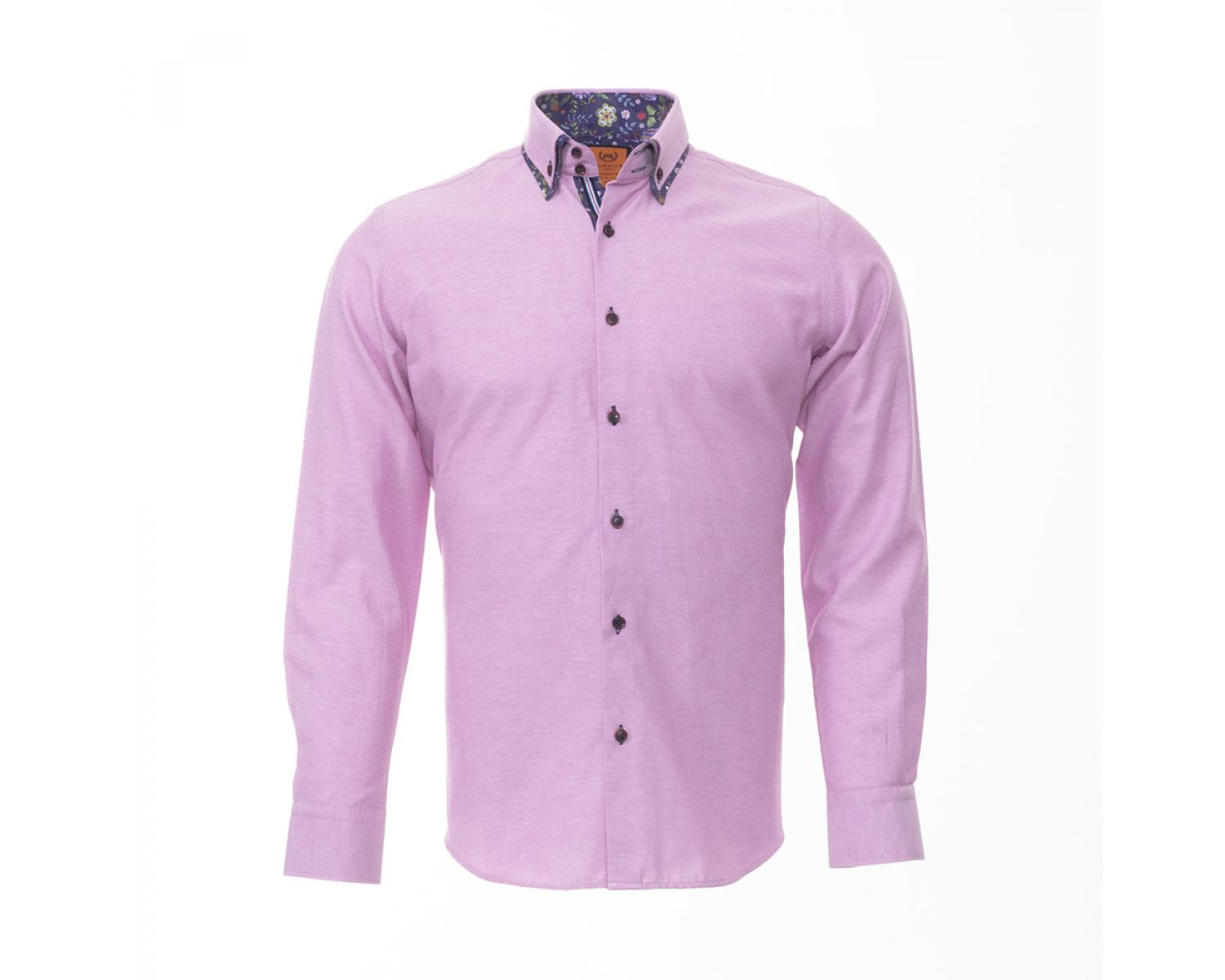 SL 6415 Men's pink double collar shirt - Quality Designed Shirts