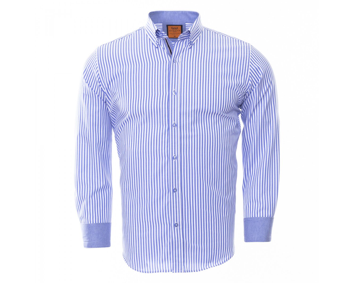 mens blue button down collar shirt