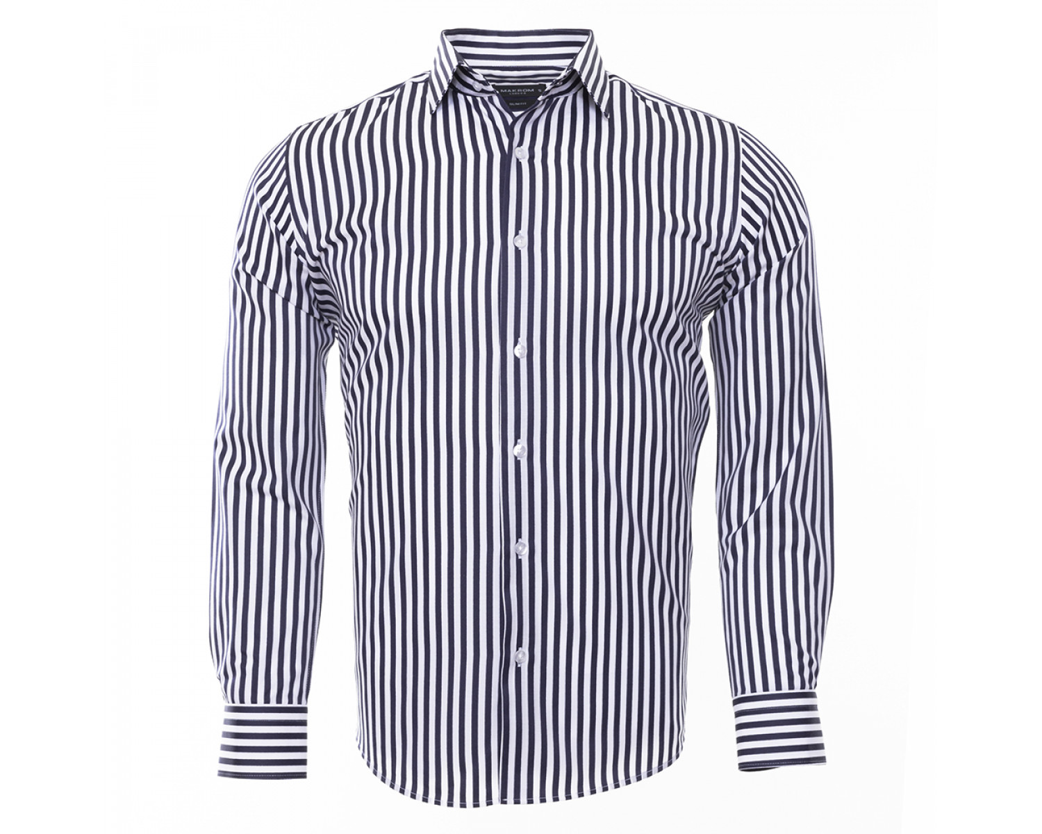 blue vertical striped shirt