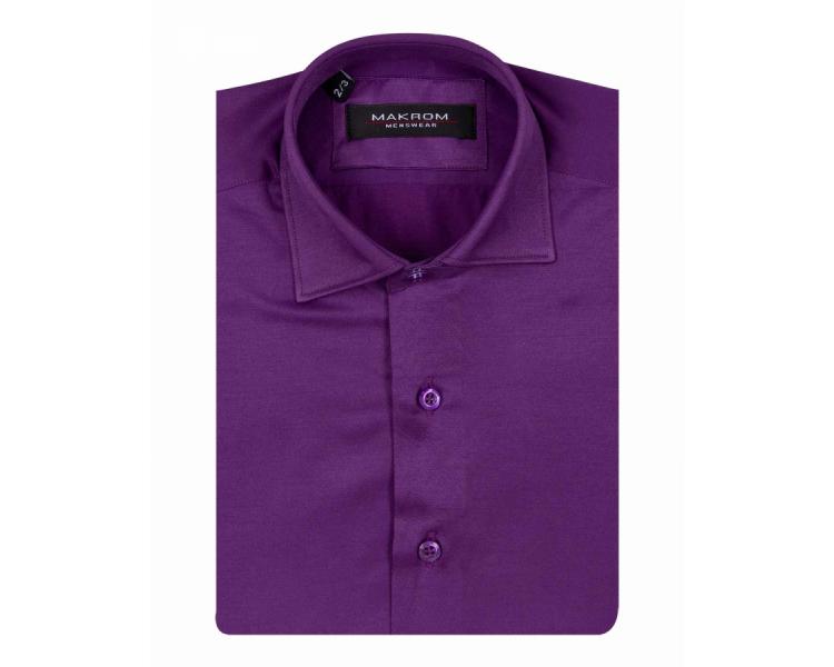 CLS 002 Boys' purple plain long sleeved shirt Men's shirts