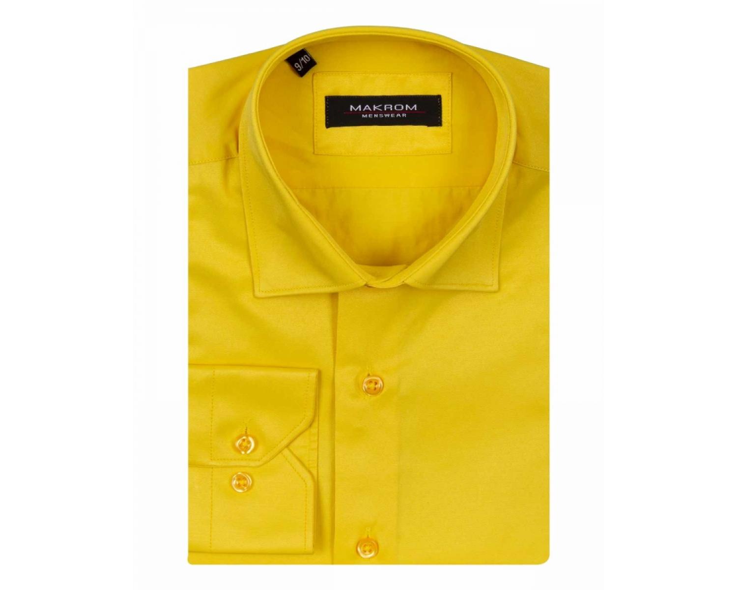 Рубашка мужская желтая с длинным рукавом