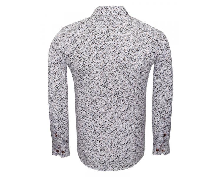 SL 6811 Men's brown micro floral & paisley print long sleeved shirt Men's shirts