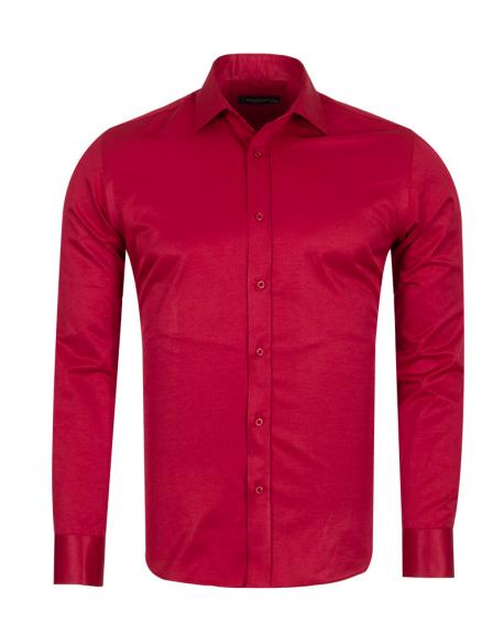 SL 1050-B Men's burgundy plain classic long sleeved shirt