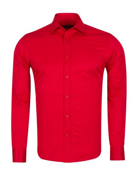 SL 1050-B Men's red plain classic long sleeved shirt