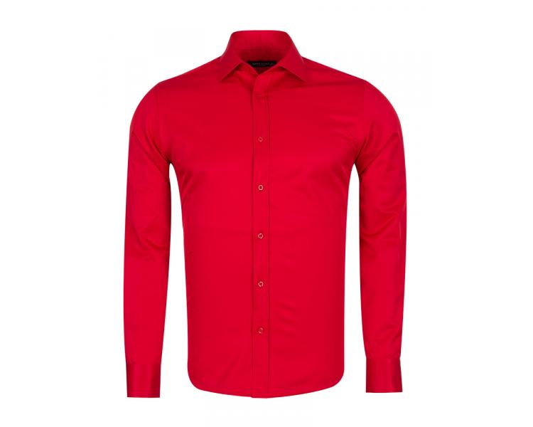SL 1050-B Men's red plain classic long sleeved shirt Men's shirts