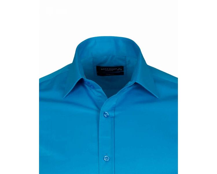 SL 1045-C Men's turquoise plain french cuff shirt with cufflinks Men's shirts