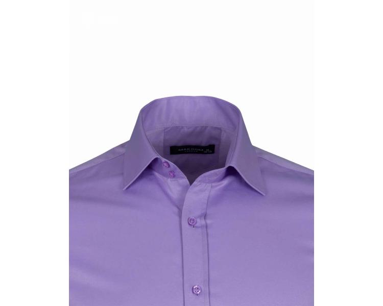 SL 1045-C Men's lilac plain double cuff shirt with cufflinks Men's shirts