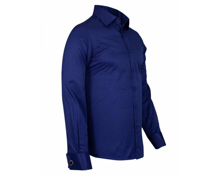 SL 1045-D Men's navy plain double cuff shirt with cufflinks Men's shirts