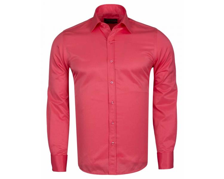 SL 1045-D Men's fuchsia plain double cuff shirt with cufflinks Men's shirts