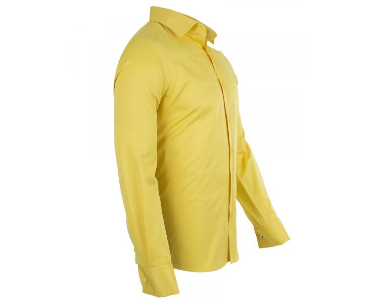 Men's yellow plain double cuff shirt SL 1045-D Hemden für Herren