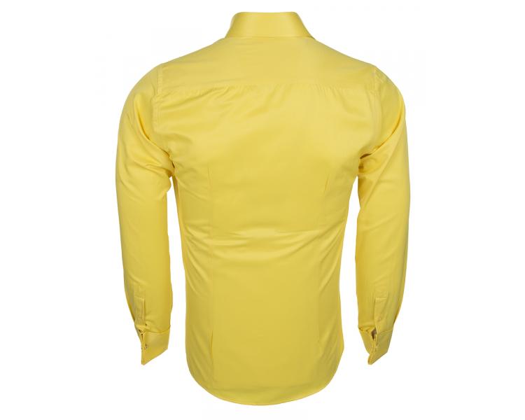 Men's yellow plain double cuff shirt SL 1045-D Hemden für Herren