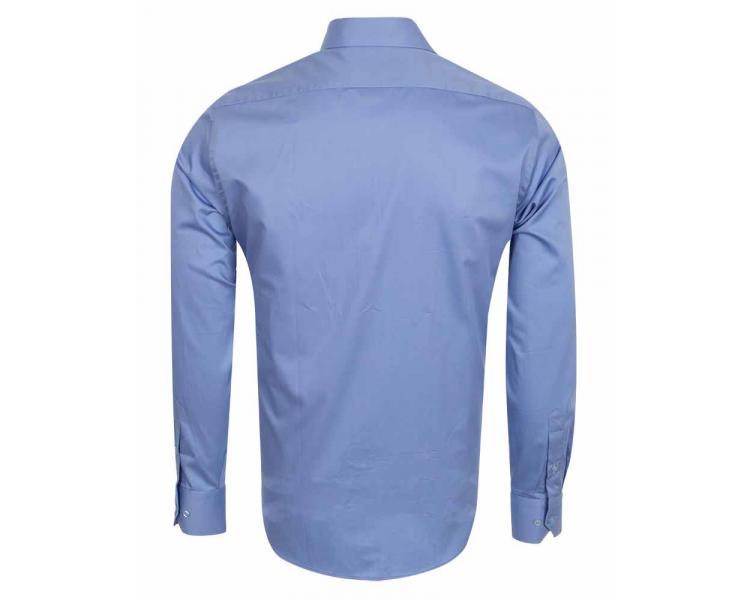 SL 5026 Men's blue plain cotton long sleeved shirt Men's shirts
