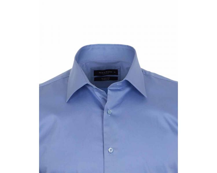 SL 5026 Men's blue plain cotton long sleeved shirt Men's shirts