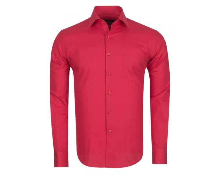 SL 5041 Men's red plain cotton long sleeved shirt Men's shirts
