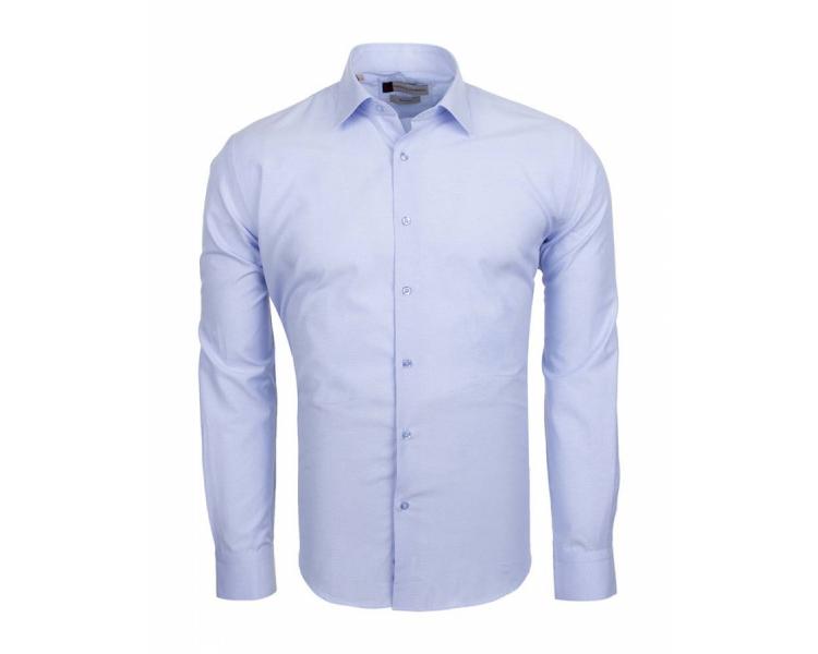 SL 5566 Men's blue plain textured long sleeved shirt Men's shirts