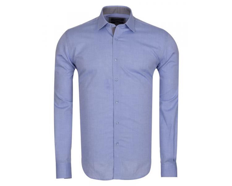 SL 5589 Men's light blue with grey trim cotton shirt Men's shirts