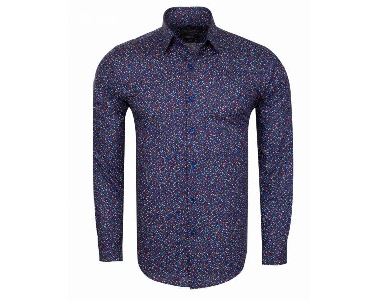 SL 5897 Men's blue micro print cotton shirt Men's shirts